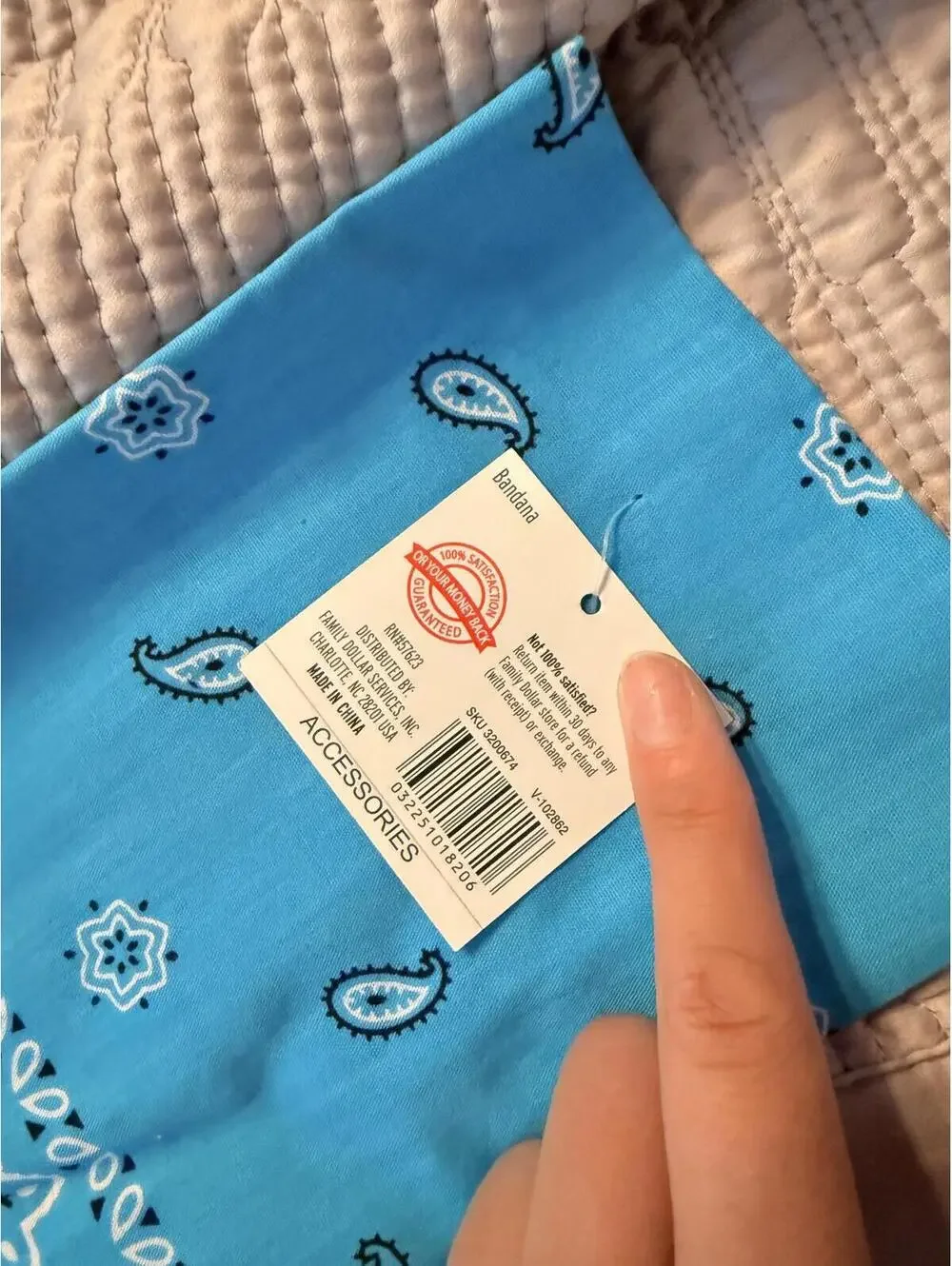 High Noon Blue Paisley Bandana Scarf Handkerchief